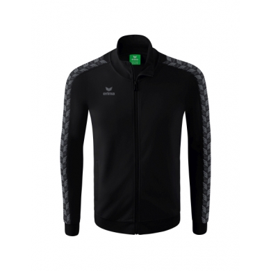 Erima Team Essential Tracktop Sports Jacket - comfortable, ribbed cuffs, side pockets - black/gray Men